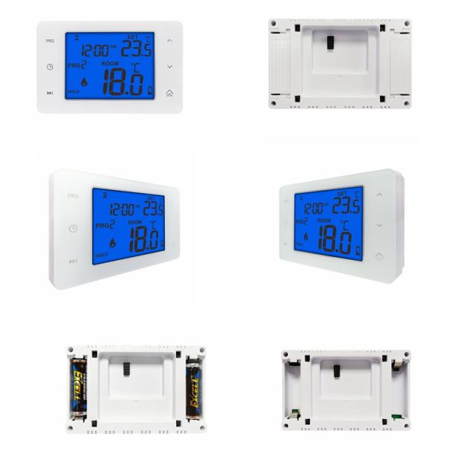 Thermostat de pompe à chaleur de Digital d'affichage de bouton de contact avec la batterie de la taille 2*Aaa