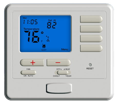 2 thermostat programmable frais de 7 jours de la chaleur 2 pour la pompe à chaleur avec la chaleur auxiliaire
