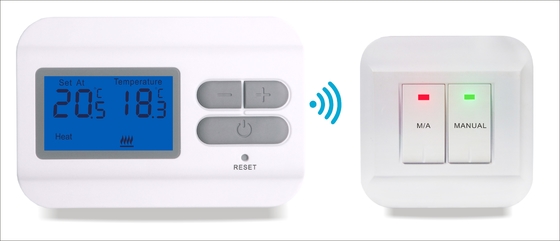 Thermostat blanc de pièce de la CAHT rf avec la PUISSANCE de batterie de la taille 2*AAA, installation facile