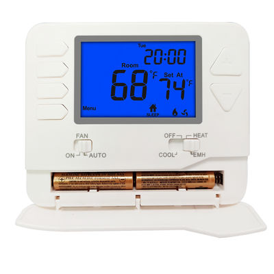 Heagstat User-Friendly Heat Pump 2 Heat 1 Cool Thermostat for OFF System Operation Mode in White without Remote Control