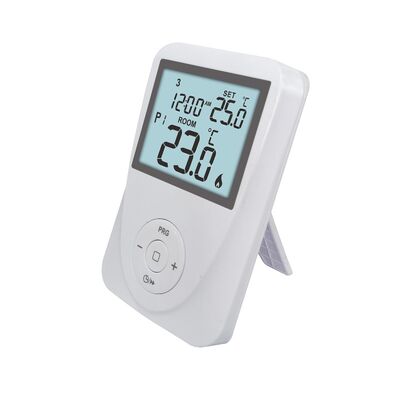 Anti flammable PC ABS Wireless 7 Day Boiler Thermostat 230V Load Rating suitable for commercial property managers seeking HVAC control devices