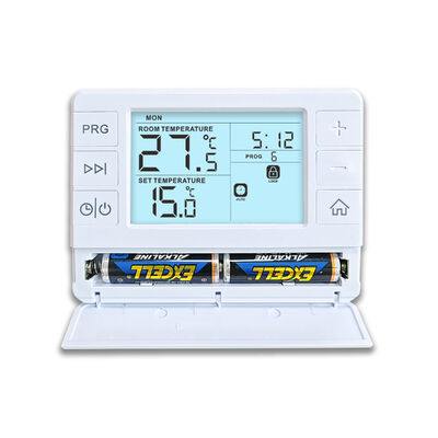White Color Digital Room 7 Day Thermostats Including Switchable Voltage 24 V AC DC Engineered For Temperature Monitoring And Adjustment