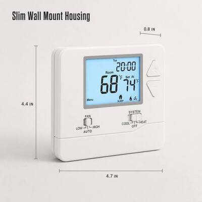 24V Conventional Or Heat Pump Wireless Room 7 Day PTAC RF Programmable Thermostat 915MHZ Frequency