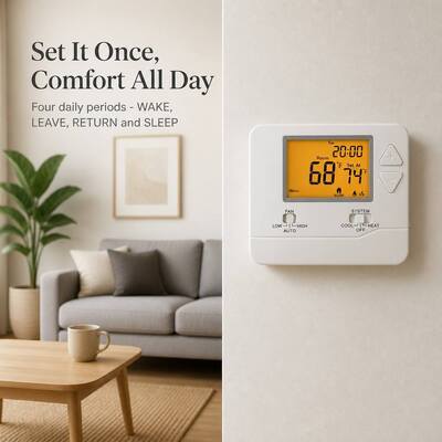 24V or Battery Operated Heating and Cooling 7 Day Wireless Room Single Stage PTAC RF Thermostat for HVAC System