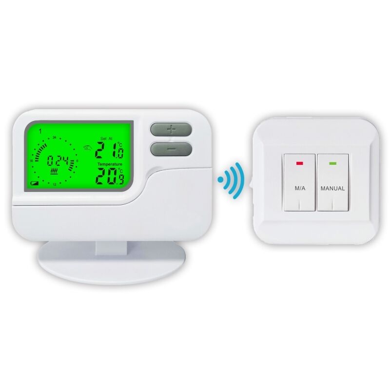 Thermostat 2x AAA 15V Lithium Battery Wireless Room Thermostat 230V RF Thermostat Suitable Conventional Or Boilers Heating Control