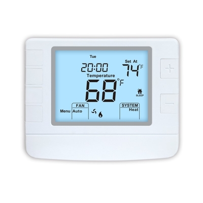 Thermostat d'ambiance numérique à affichage LCD 24V programmable à un seul étage, 2 chauffages et 1 refroidissement, système de climatisation
