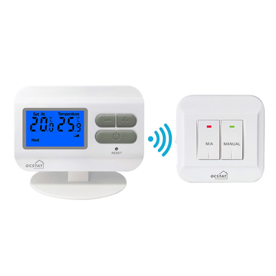 Riseem bleu ou orange noir lumineux RF Thermostat de chambre avec commutateur automatique / manuel