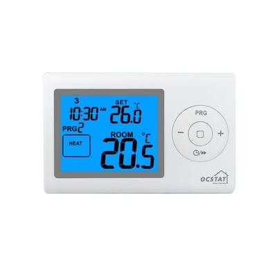 Riseem Couleur blanche Numérique Programmable Chambre chauffage central Thermostat avec alimentation en batterie