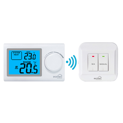 Riseem alimentation en batterie régulation de température RF non programmable chauffage thermostat de pièce sans fil