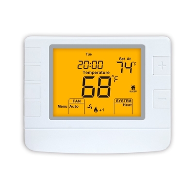 Riseem 24VAC Contrôleur de température câblé Thermostat à domicile programmable Affichage numérique LCD 2 chaleur 2 refroidissement