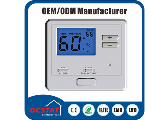 Refroidissement non programmable horizontal de chauffage d'étape unique de thermostat à C.A. Digital