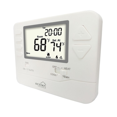 Thermostat de pompe à chaleur électrique programmable LCD 24 V avec chauffage d'urgence