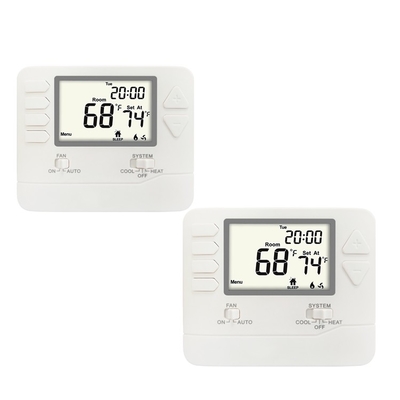 Thermostat programmable configurable 24V de pièce du gaz rf d'entraînement de menu d'étape unique