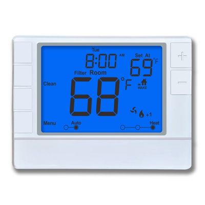 Thermostat non programmable à rétroéclairage blanc pour OEM/ODM et 2 étapes de chaleur/1 de refroidissement