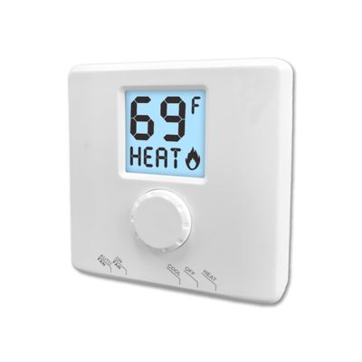 Riseem 24V Thermostat Simple Non-programmable Réglable CVC 1 Chauffage 1 Refroidissement Économie d'énergie et Pratique avec 2 piles alcalines AA