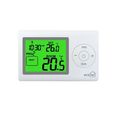 DC 2x AAA 1.5V Piles alcalines alimentées par chaudière Thermostat de pièce programmable doté d'un type de capteur NTC et de courant d'éclairage en veille faible inférieur à 7mA pour le contrôle du chauffage