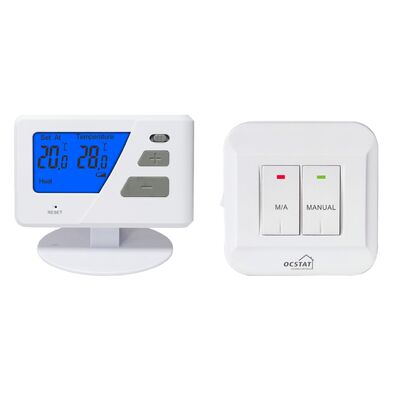 Thermostat RF 230V Chambre sans fil Thermostat non programmable doté d'un courant de veille de 20 uA et d'une distance de transmission d'environ 50 m Convient pour les systèmes de contrôle HVAC