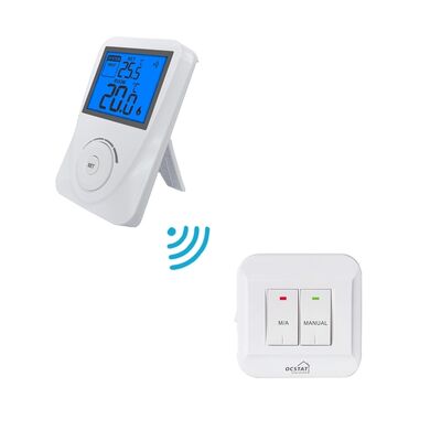 Thermostat d'ambiance sans fil avec écran LCD, fréquence sans fil 868 MHz, 2 piles au lithium AAA 15 V, dispositif pour la gestion de la température ambiante.