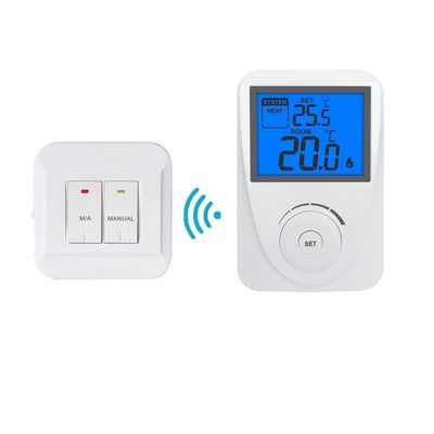 Thermostat de chauffage de salle sans fil non programmable avec courant d'allumage en veille inférieur à 3 mA et dimensions de récepteur compact 86 X 86 X 26 mm