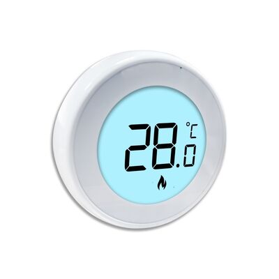 Thermostat non programmable pour chaufferie avec rétroéclairage bleu, solution de régulation de température de type capteur NTC, couleur blanche, pour applications de chauffage