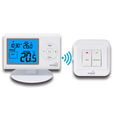 Thermostat blanc à réinitialisation automatique 230V pour chauffage et climatisation 868MHz, dispositif de régulation de température durable adapté aux équipements CVC et industriels