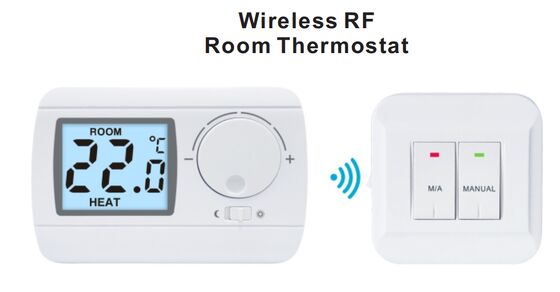 Voltage commutable 24-230V RF Chambre Thermostat non programmable Monté sur le mur Thermostat sans fil personnalisé blanc Idéal pour les systèmes de chauffage énergétique