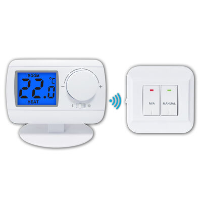 Voltage commutable 24-230V RF Chambre Thermostat non programmable Matériau ABS mural fournissant une communication sans fil et une configuration facile