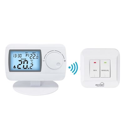 Fonctionne avec la plupart des systèmes de chauffage Thermostat de chambre RF 230V sans fil programmable Thermostat blanc
