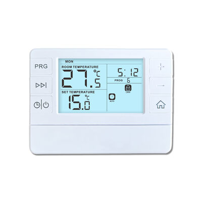 Chambre numérique de couleur blanche 7 jours Thermostats comprenant la tension commutable 24 V AC DC Conçus pour la surveillance et le réglage de la température