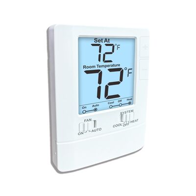 Type d'application classique Température ambiante câblée 2 chauffage 2 chauffage 2 refroidissement Thermostat comprenant 5 minutes Protection contre le retard du compresseur Pour un chauffage sûr
