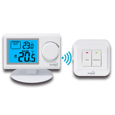 Thermostat d'ambiance sans fil 120 X 77 X 28 mm RF, récepteur pour chaudière sans fil, 230VAC 50HZ, conçu pour la régulation du chauffage