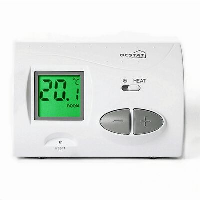OEM ODM 230V Thermostat simple câblé non programmable offrant une plage de température réglable de 10°C à 30°C en incréments de 0,5°C et mode de chauffage pour les systèmes CVC