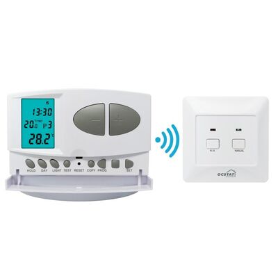 Conventionnel ou chaudières sans fil 7 jours Thermostat de chambre avec compact 86 X 86 X 26 mm Dimensions du récepteur Et la consommation d'énergie 6W
