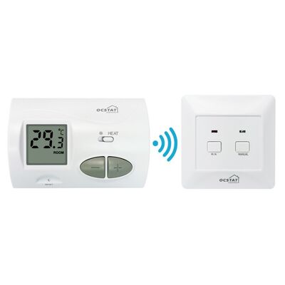 Thermostat de chauffage RF conventionnel ou à chaudière non programmable avec écran LCD, idéal pour un contrôle de température constant et précis dans les applications de chauffage, ventilation et climatisation (CVC)