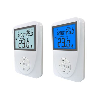 130 X 86 X 28 mm Chambre de chauffage par le sol 7 jours Thermostat programmable pour les systèmes de chauffage par le sol Affichage d'une plage de température de 0°C à 40°C en incréments de 0,1°C