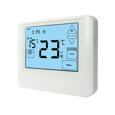 L'alimentation électrique 18 30 VAC NEC Classe II 7 jours WIFI programmable TUYA Thermostat à domicile avec mode de fonctionnement du ventilateur ON et ABS anti-inflammable PC pour les performances HVAC
