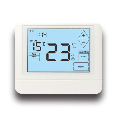 Écran tactile LCD Thermostat de pièce câblé Compatible avec les unités de pompe à chaleur de la climatisation
