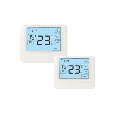 Écran tactile LCD chambre filaire 7 jours thermostat programmable monté sur mur ou boîte de jonction alimenté par 2 piles alcalines AAA ou 18 30 VAC NEC classe II
