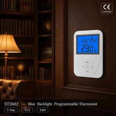 Courant Commutable 6 A 2 A Charge Inductive Chauffage Ambiant Thermostat 7 Jours Contrôle de la Température Panneau de Plancher Chauffant 130 X 86 X 28 Mm Sans Support Système de Plancher Modulaire Durable