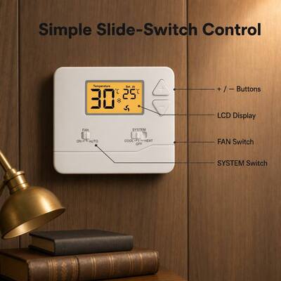 Thermostat programmable filaire en matériau ABS Miuputake : la solution ultime pour le contrôle de la température domestique