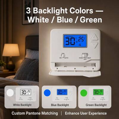 Thermostat d'ambiance filaire Miuputake avec contrôle manuel/automatique, précision ±1°C et alimentation par batterie