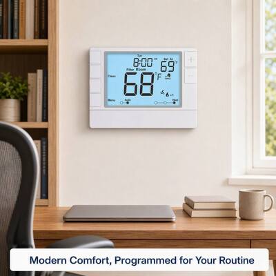 Hôtel et maison Coiiwsei Efficacité intérieure Thermostat électronique de chambre avec écran LCD en blanc/bleu