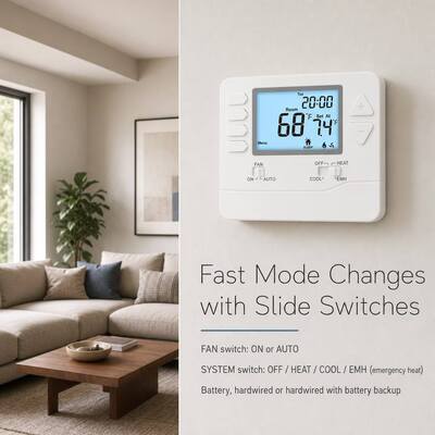 Riseem hebdomadaire programmable avec une précision de 0,5°C Système de climatisation, pompe à chaleur Thermostat 24V