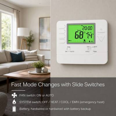Heagstat NTC Sensor et ABS anti-inflammable PC 7 jours Thermostat programmable pour le contrôle de la pompe à chaleur