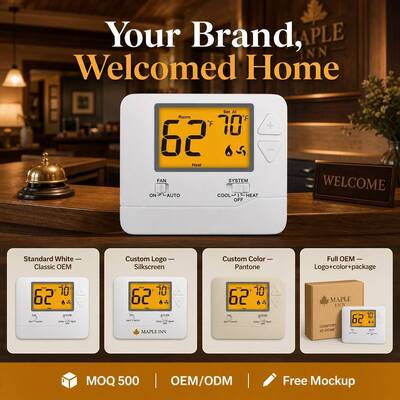 Thermostats électroniques CVC filaires LCD 24V non programmables pour économie d'énergie, montage mural ou sur boîte de jonction