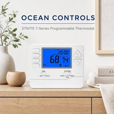24V 2H 2C 7 jours Climatisation HVAC programmable Hôtel Thermostat Compact Dimensions physiques 4 72 W X 3 85 H X 1 06 D Pour le contrôle HVAC