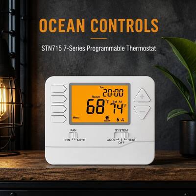 Thermostat de climatisation numérique LCD 24V avec 2 chauffages et 2 refroidissements réglables pour le contrôle de la température