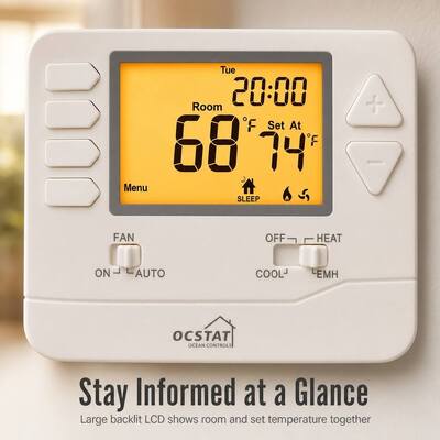 24V C Désignations de terminaux Pompe à chaleur non programmable Mutil Stage Thermostat à batterie Système EMHEAT Mode de fonctionnement 1 Ampère par charge nominale de terminal Idéal pour le contrôle HVAC