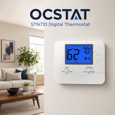 Thermostat programmable non programmable LCD 1 chaleur 1 froid PTAC 24V thermostat à piles contrôleur de température système CVC