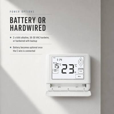 Thermostat programmable filaire 7 jours à écran tactile 1 chauffage 1 refroidissement fonctionnant sur piles 24 V pour le contrôle CVC